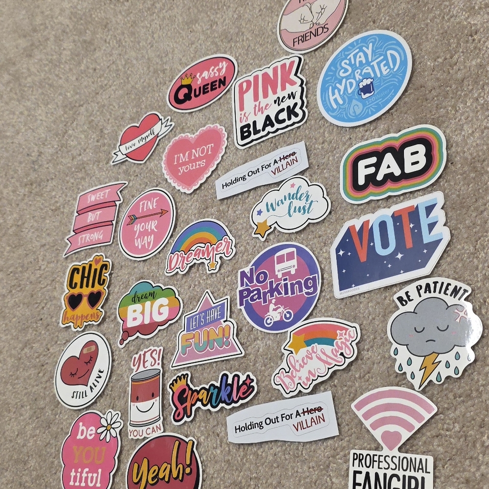 Quotes Sticker Set - Funny, Inspirational, Fandom, Self Care, Friendship Themes